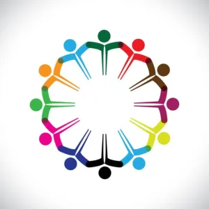 Human-like images placed in a circle holding hands, each one a different color.
Everyone is different, including employees and their management.